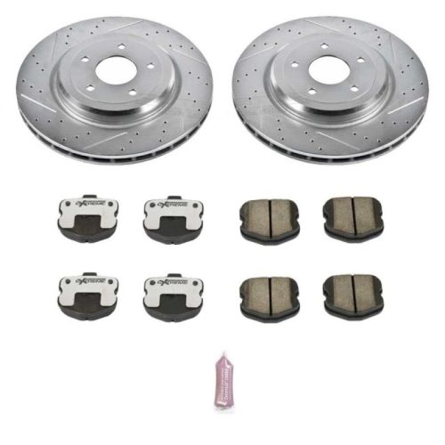 2010-2013 Chevrolet Corvette Rear Z26 Street Warrior Brake Upgrade Kit - Heavy-Duty Drilled & Slotted Rotors with Carbon-Fiber Ceramic Pads - Premium Replacement