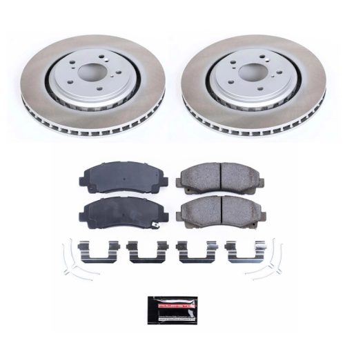 2015-2019 Acura TLX Front Semi-Coated Rotor Brake Assembly with Ceramic Pads - Premium Replacement