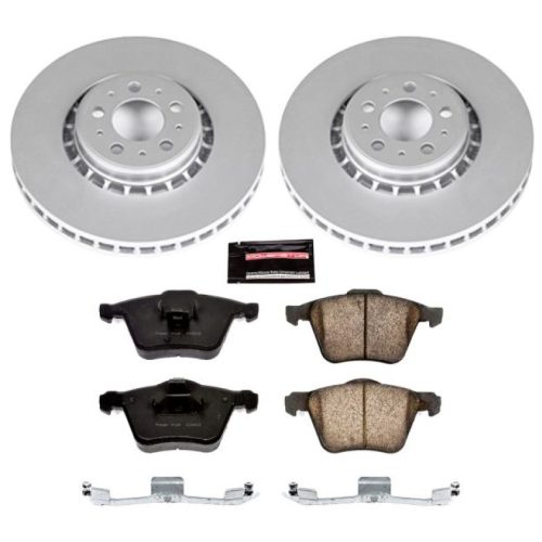 2013-2014 Volvo XC90 Front Z23 Evolution Sport Coated Brake Rotor and Carbon-Fiber Ceramic Pad Assembly - Premium Replacement