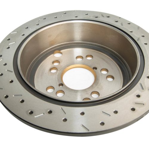 DBA 4000 Series Rear Drilled and Slotted Rotor for Subaru Legacy, Impreza, Forester 2008-2009 - Premium Heavy-Duty Replacement