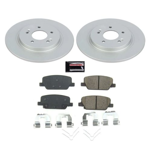 2019-2020 Hyundai Santa Fe & 2020 Kia Telluride Rear Brake Rotor and Pad Assembly - Heavy-Duty Fleet Replacement with Geomet Coated Rotors and Low-Dust Ceramic Pads