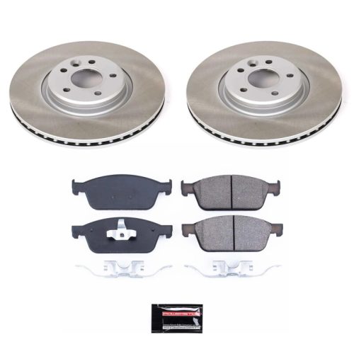 2013-2014 Ford Focus Front Semi-Coated Rotor Brake Assembly with Low-Dust Ceramic Pads - Premium Replacement