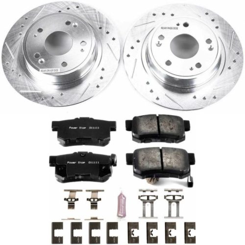 2006-2021 Honda Accord & Acura ILX Rear Z23 Evolution Sport Brake Rotor and Pad Assembly - Heavy-Duty Drilled & Slotted Brake Upgrade