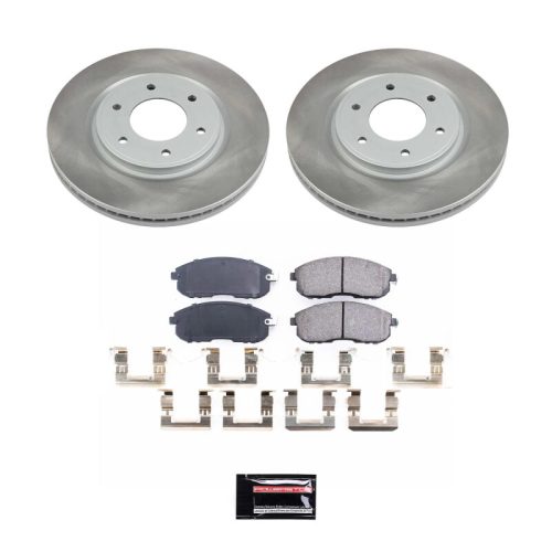 2007-2013 Nissan Altima Front Semi-Coated Rotor Brake Kit with Ceramic Pads and Hardware - Premium Replacement