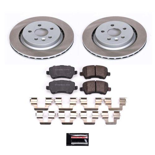 2010-2013 Volvo S80 & 2011-2012 Volvo S60 Heavy-Duty Semi-Coated Rotor and Ceramic Brake Pad Assembly - Premium Replacement