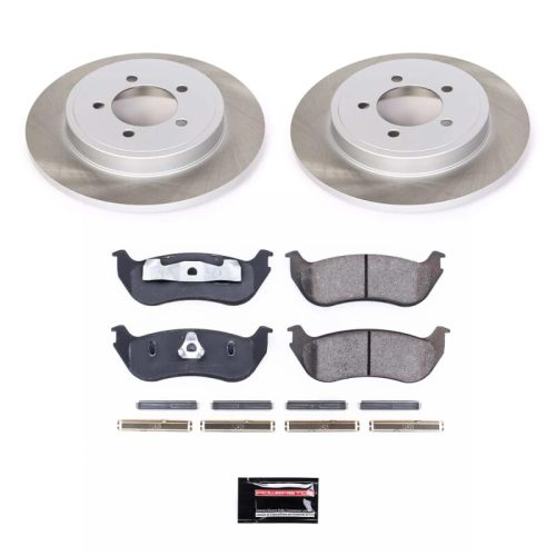 2002-2003 Ford Explorer Mercury Mountaineer Rear Semi-Coated Rotor Brake Assembly - Premium Replacement