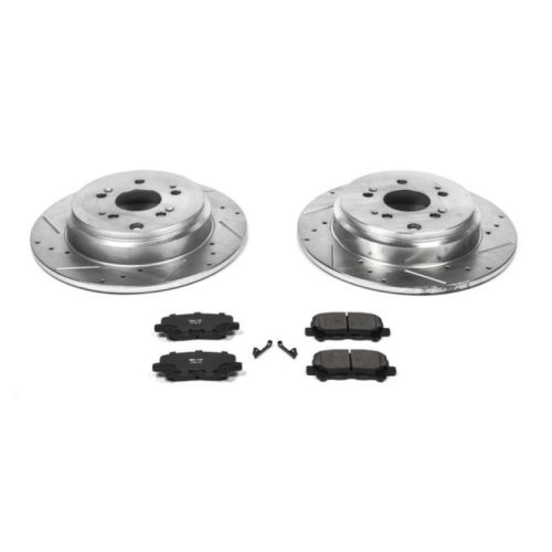 2012-2014 Honda Pilot Rear Z23 Evolution Sport Brake Rotor and Carbon-Fiber Ceramic Brake Pads - Heavy-Duty Replacement
