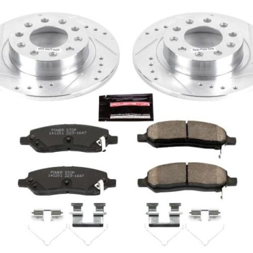 2013-2016 Dodge Dart Rear Z23 Evolution Sport Brake Upgrade Kit - Premium Heavy-Duty Drilled & Slotted Rotors with Carbon-Fiber Ceramic Pads