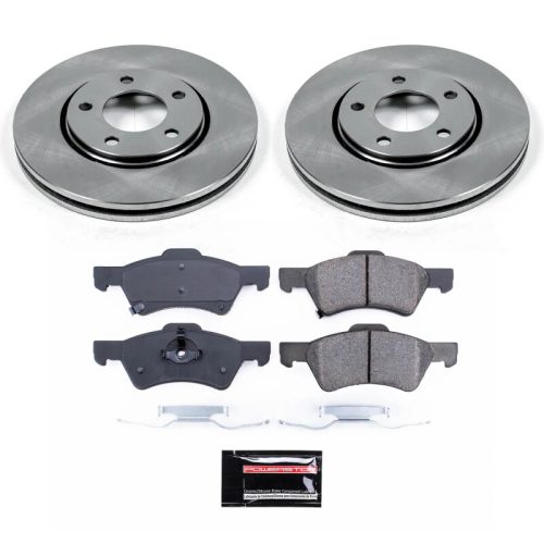 2003-2004 Dodge Caravan Front Semi-Coated Rotor Brake Kit with Ceramic Pads - Premium Replacement