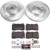 2017-2019 Honda Civic Front Z23 Evolution Sport Brake Kit - Heavy Duty Drilled & Slotted Rotor and Carbon-Fiber Ceramic Brake Pad Upgrade - Premium Replacement