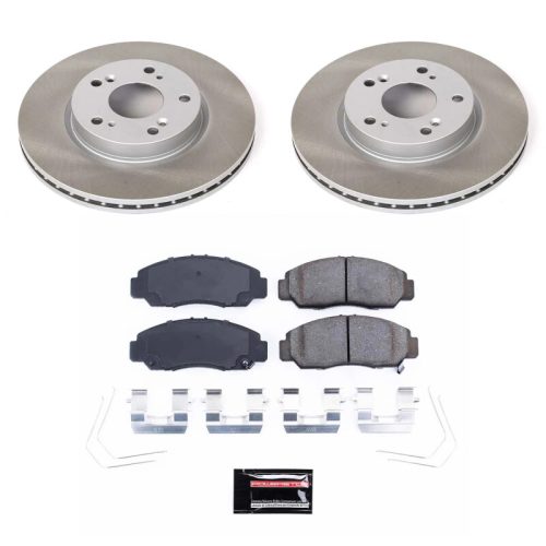 2012-2015 Honda Civic Front Semi-Coated Rotor Kit - Heavy-Duty Brake Rotor and Ceramic Pad Assembly for Fleet and Commercial Use - Premium Replacement