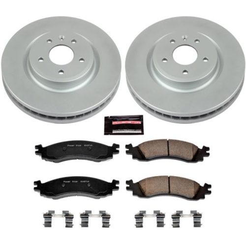 2010 Ford Taurus Front Z17 Evolution Geomet Coated Brake Rotor and Ceramic Pad Assembly - Premium Replacement