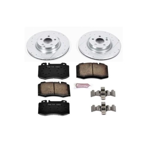 2007-2011 Mercedes-Benz CLS550 Front Z23 Evolution Sport Brake Kit - Heavy Duty Drilled & Slotted Rotors with Carbon-Fiber Ceramic Pads - Premium Replacement