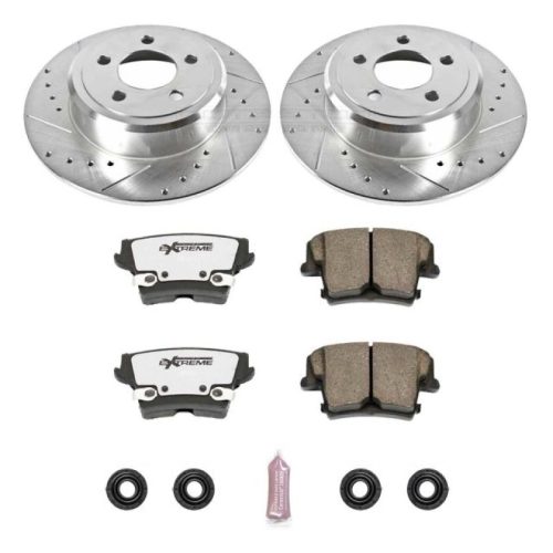 2005-2010 Chrysler 300 & 2006-2010 Dodge Magnum Rear Z26 Street Warrior Brake Upgrade Kit - Premium Heavy-Duty Drilled and Slotted Rotors with Carbon-Fiber Ceramic Brake Pads