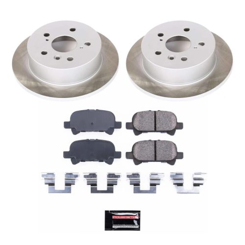 2005-2007 Toyota Avalon Rear Semi-Coated Rotor Brake Assembly with Ceramic Pads - Premium Replacement
