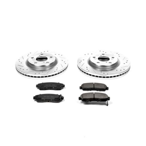 2011-2012 Honda Odyssey Front Z23 Evolution Sport Brake Upgrade Kit - Heavy-Duty Drilled & Slotted Rotors with Carbon-Fiber Ceramic Pads - Premium Replacement