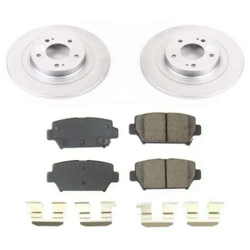 2018-2020 Mitsubishi Eclipse Cross Rear Z17 Evolution Geomet Coated Brake Rotor and Ceramic Pad Assembly - Premium Replacement