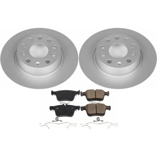 2015-2016 Audi A3 & Volkswagen e-Golf Rear Z23 Evolution Sport Coated Brake Rotor & Ceramic Pad Assembly - Premium Replacement