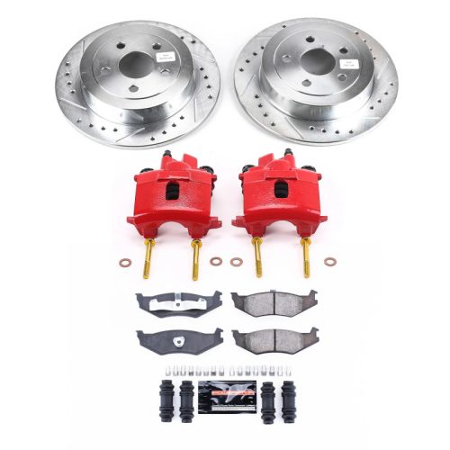 2001-2006 Dodge Stratus Rear PowerStop Z23 Evolution Sport Brake Upgrade Kit with Drilled & Slotted Rotors, Carbon-Fiber Ceramic Pads, Powder Coated Calipers - Premium Replacement