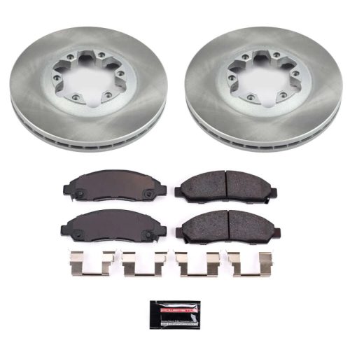 2004-2008 Isuzu i-350 / GMC Canyon / Chevrolet Colorado Front Semi-Coated Rotor and Low-Dust Ceramic Brake Pads - Premium Replacement