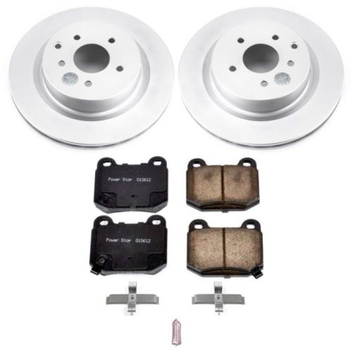 2003-2006 Infiniti G35 & 2003-2005 Nissan 350Z Rear Z17 Evolution Geomet Coated Brake Rotor & Ceramic Pad Assembly - Premium Replacement