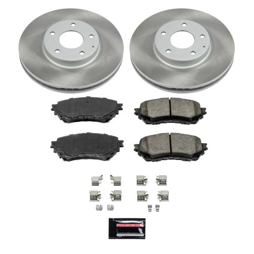 2014-2017 Mazda 6 Front Semi-Coated Rotor Brake Kit with Ceramic Brake Pads - Heavy-Duty Fleet Replacement