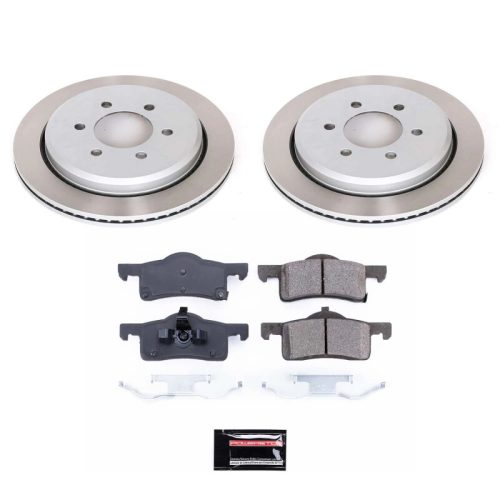 2005-2006 Ford Expedition Rear Semi-Coated Rotor Brake Kit with Ceramic Pads - Premium Replacement