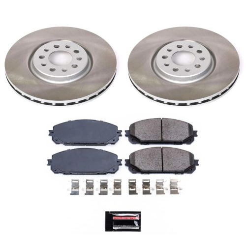 2016-2017 Jeep Cherokee Front Semi-Coated Rotor and Ceramic Brake Pad Assembly - Premium Replacement