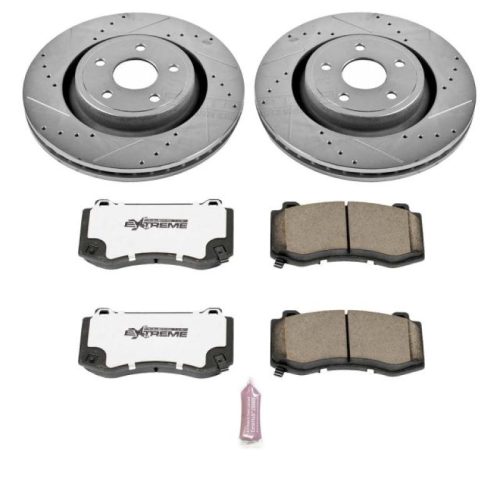 2006-2010 Jeep Grand Cherokee Front Z26 Street Warrior Brake Upgrade Kit - Heavy-Duty Drilled & Slotted Rotors with Carbon-Fiber Ceramic Pads for Performance Towing and Heavy-Duty Use - Premium Replacement