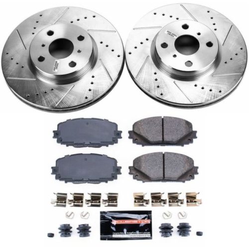 2012-2018 Toyota Yaris Front Z23 Evolution Sport Brake Rotor and Carbon-Fiber Ceramic Brake Pad Upgrade - Premium Replacement