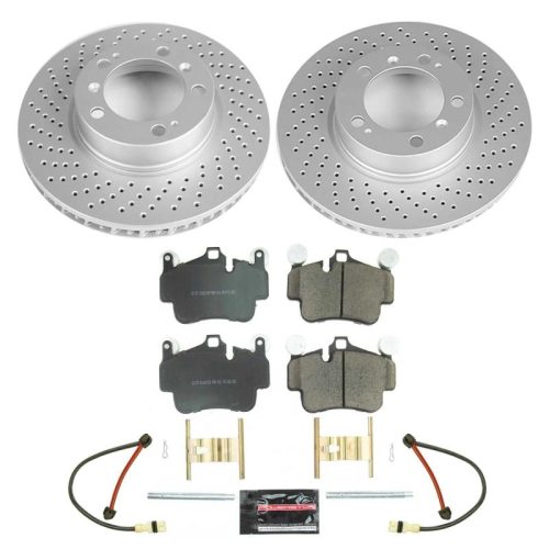 2005 Porsche 911 Front Z17 Evolution Geomet Coated Brake Rotor and Ceramic Pad Assembly - Premium Replacement