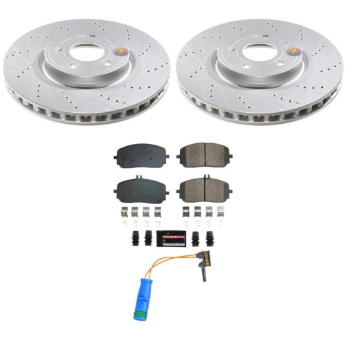 2019-2021 Mercedes-Benz A-Class & CLA-Class Front Z23 Coated Brake Rotor and Carbon-Fiber Ceramic Brake Pad Assembly - Premium Replacement