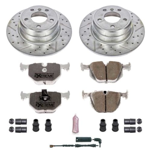 2001-2006 BMW X5 Rear Z26 Street Warrior Brake Upgrade Kit with Drilled & Slotted Rotors and Carbon-Fiber Ceramic Pads - Premium Replacement
