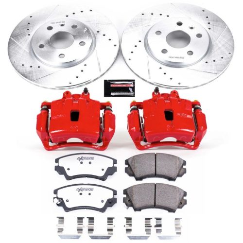 2010-2013 Chevrolet Camaro, 2010-2011 Saab 9-5 Front Z26 Street Warrior Brake Upgrade Kit with Drilled & Slotted Rotors - Premium Replacement