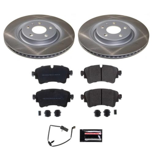 2017-2018 Audi S4 S5 Sportback Heavy-Duty Semi-Coated Rotor and Ceramic Brake Pad Assembly - Premium Replacement