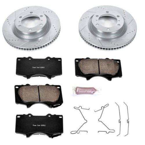 2010-2015 Toyota 4Runner Heavy-Duty Front Brake Rotor and Ceramic Brake Pad Assembly - Premium Replacement
