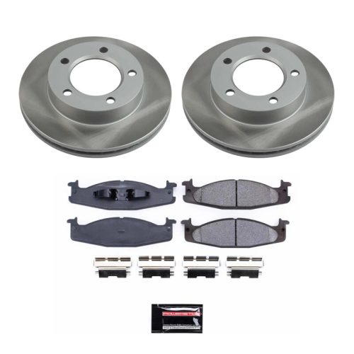 1994-1996 Ford F-150 Front Semi-Coated Rotor Brake Assembly with Ceramic Pads - Premium Replacement