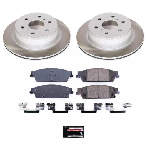 2014-2015 GMC Yukon XL Rear Semi-Coated Rotor Brake Kit with Ceramic Pads and Hardware - Premium Replacement