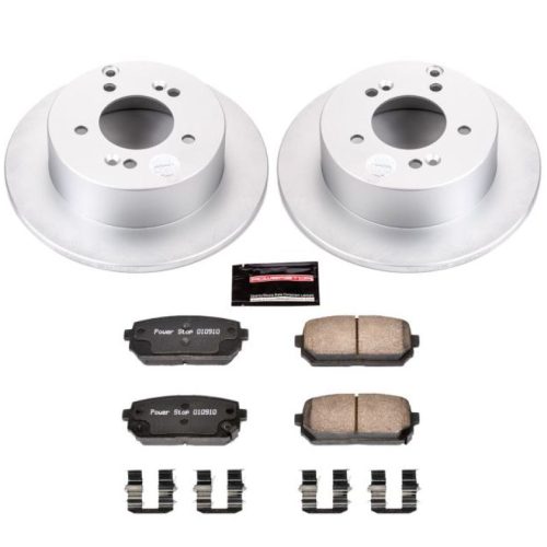 2007-2010 Kia Rondo Rear Brake Rotor and Ceramic Brake Pad Assembly - Premium Replacement