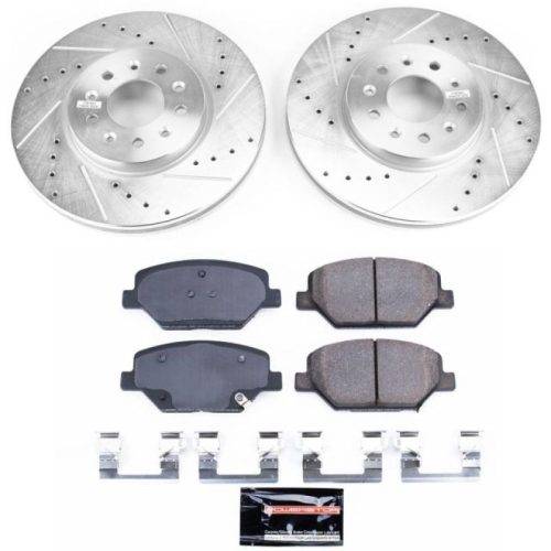2017-2018 Buick Envision Front Z23 Evolution Sport Brake Kit with Drilled & Slotted Rotors - Premium Replacement
