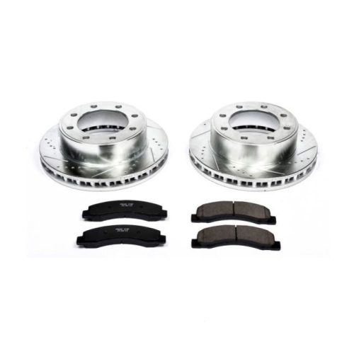 2002-2005 Ford F-250 Super Duty Front Brake Rotor and Pad Assembly - Heavy-Duty Drilled & Slotted Performance Upgrade by PowerStop Part Number K1905