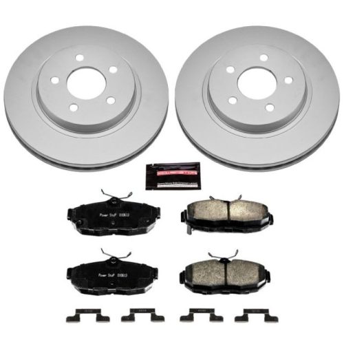 2012 Ford Mustang Rear Z17 Evolution Geomet Coated Brake Rotor and Ceramic Brake Pad Assembly - Premium Replacement
