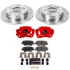 2016 Hyundai Veloster Rear Z23 Evolution Sport Brake Upgrade Kit with Drilled & Slotted Rotors, Carbon-Fiber Ceramic Pads, Powder Coated Calipers - Premium Replacement