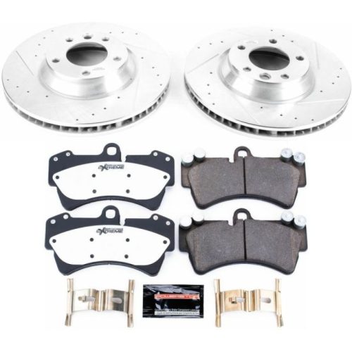 2004-2009 Audi Q7 Front Z26 Street Warrior Brake Upgrade Kit - Heavy-Duty Drilled & Slotted Rotors with Carbon-Fiber Ceramic Pads for Performance and Towing