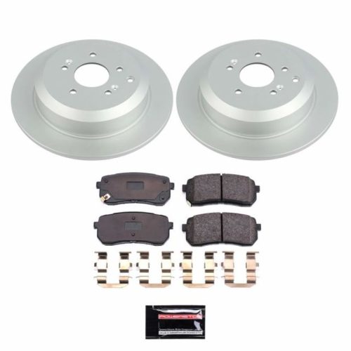 2007-2012 Hyundai Veracruz Rear Z17 Evolution Geomet Coated Brake Rotor and Ceramic Pad Assembly - Premium Replacement