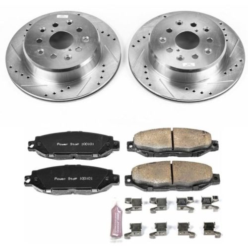 1992-'00 Lexus SC300 Rear Z23 Evolution Sport Brake Upgrade Kit - Premium Heavy-Duty Drilled & Slotted Rotors with Carbon-Fiber Ceramic Pads