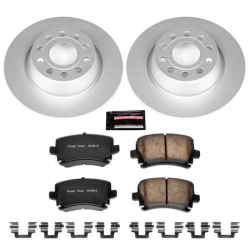 2007-2011 Volkswagen Eos, 2008-2011 Volkswagen Passat, 2009-2011 Volkswagen GTI Evolution Geomet Coated Brake Rotor and Carbon-Fiber Ceramic Pad Assembly - Premium Replacement