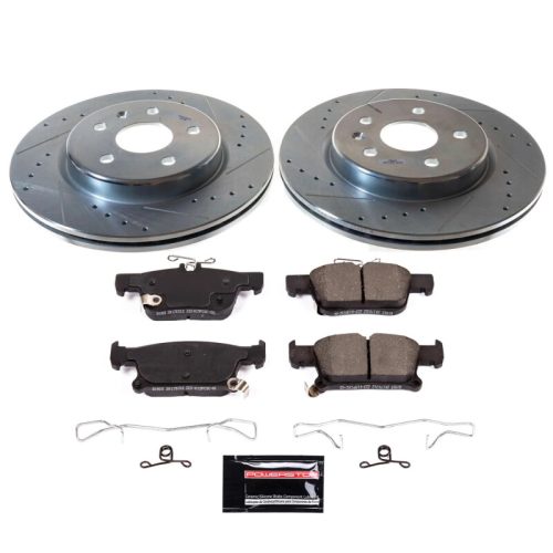 2019-2020 Buick Envision Rear Z23 Evolution Sport Brake Upgrade Kit - Premium Heavy-Duty Drilled & Slotted Rotors with Carbon-Fiber Ceramic Pads