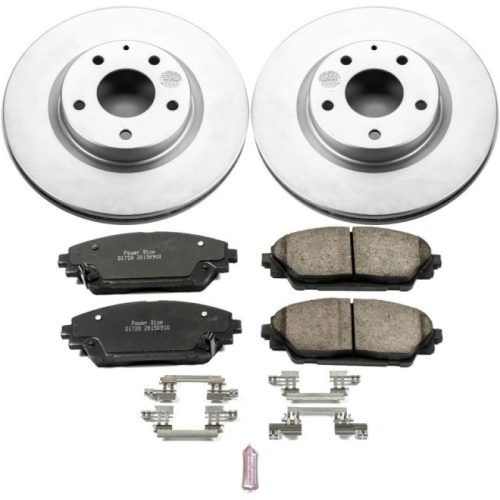 2014-2017 Mazda 3 & CX-3 Front Z17 Evolution Geomet Coated Brake Rotor and Ceramic Pad Assembly - Premium Replacement