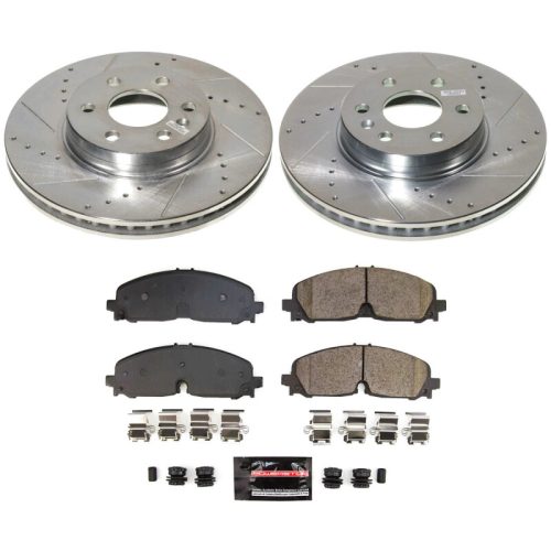 2021-2022 Chevrolet Colorado & GMC Canyon Front Brake Upgrade Kit - PowerStop Z23 Evolution Sport Drilled & Slotted Rotors with Carbon-Fiber Ceramic Pads - Premium Replacement